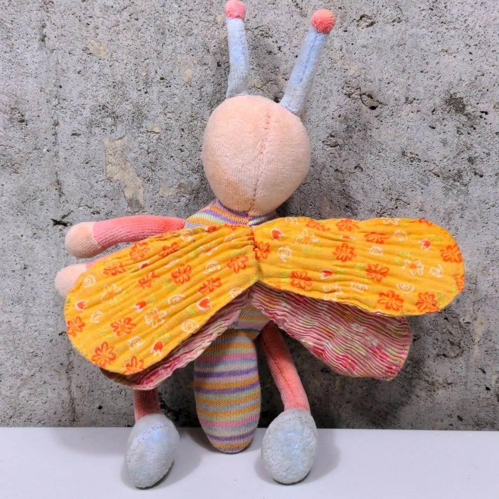 Moulin Roty Zephiretto Butterfly Plush Rattle 8" French Designer Toy Retired VTG - Picture 5 of 7